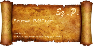 Szurma Péter névjegykártya